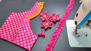 Simple blouse design for beginners |easy lace blouse design |