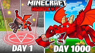 I Survived 1000 Days as a SPIDER DRAGON in HARDCORE Minecraft! (Full Story)