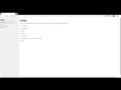 Project 1 - Wiki | CS50’s Web Programming with Python and JavaScript | CS50W 2020