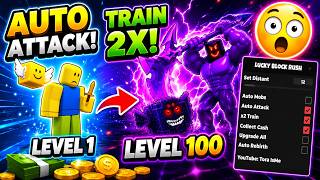 Lucky Block Rush Script - Auto Mobs, Attack, Train 2x, Auto Rebirth - No Key!!