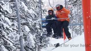 Snowboarding by a 6-year-old novice in Niseko, Japan
