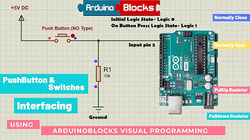 Interfacing of Push Button & Switches with Arduino using ArduinoBlocks| PullUp & PullDown Explained