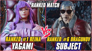 TEKKEN 8 ▰ YAGAMI (#1 Ranked Reina) vs SUBJECT (#6 Ranked Dragunov) ▰ T8 RANKED GAMEPLAY