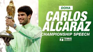 Carlos Alcaraz Championship Speech 2026 Doha
