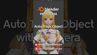 Auto Track Object with Camera in blender in 8 seconds #blender #tutorial #sculpting #shorts