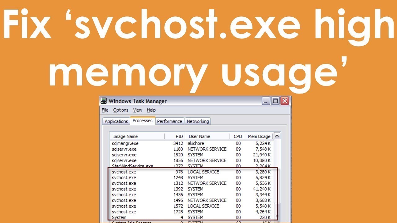 Fix svchost.exe high memory usage in windows 10 - YouTube