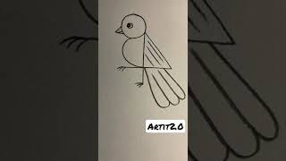 2 4 से पक्षी बनाना सीखें | #shorts of Learn to draw birds with 2 4 | #birddrawing #simpleDrawing #ar