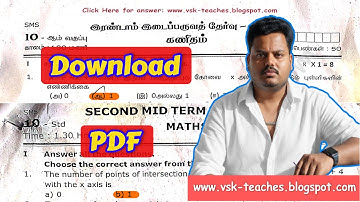 10th Maths 2nd Midterm Question Paper 2024 PDF with Official Answer Key