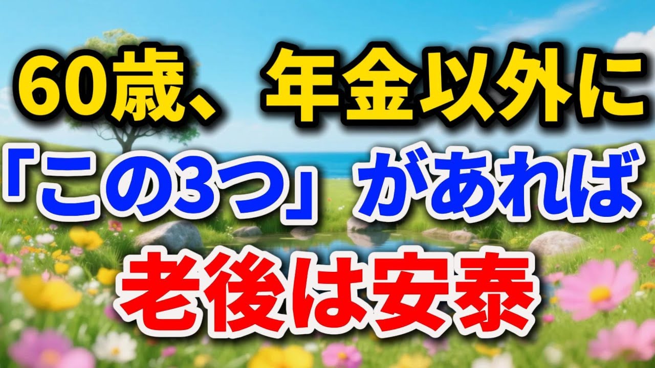60歳、年金以外に「この3つ」があれば老後は安泰【シニアの本音】#老後の暮らし #シニアライフ #生きがい #人間関係 #人生経験 #感動する話 #年金生活 #生き方