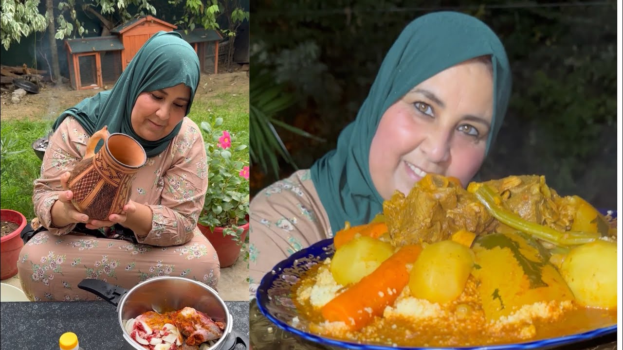 كسكس بلادي من الجزائر 🇩🇿 حضرته على النار البنة ولا أروع 😋😋 تفضلي شوفي الفيديو باذق التفاصيل 🤔