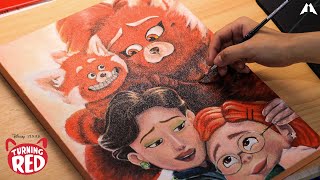 Drawing Turning Red On Canvas Fan Art
