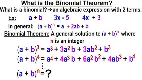 Algebra Ch 49: Binomial Theorem (1 of 18) What is the Binomial Theorem?