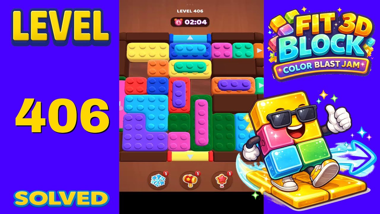 Fit Block 3D – Level 406 | Walkthrough Fast & Clean Solution