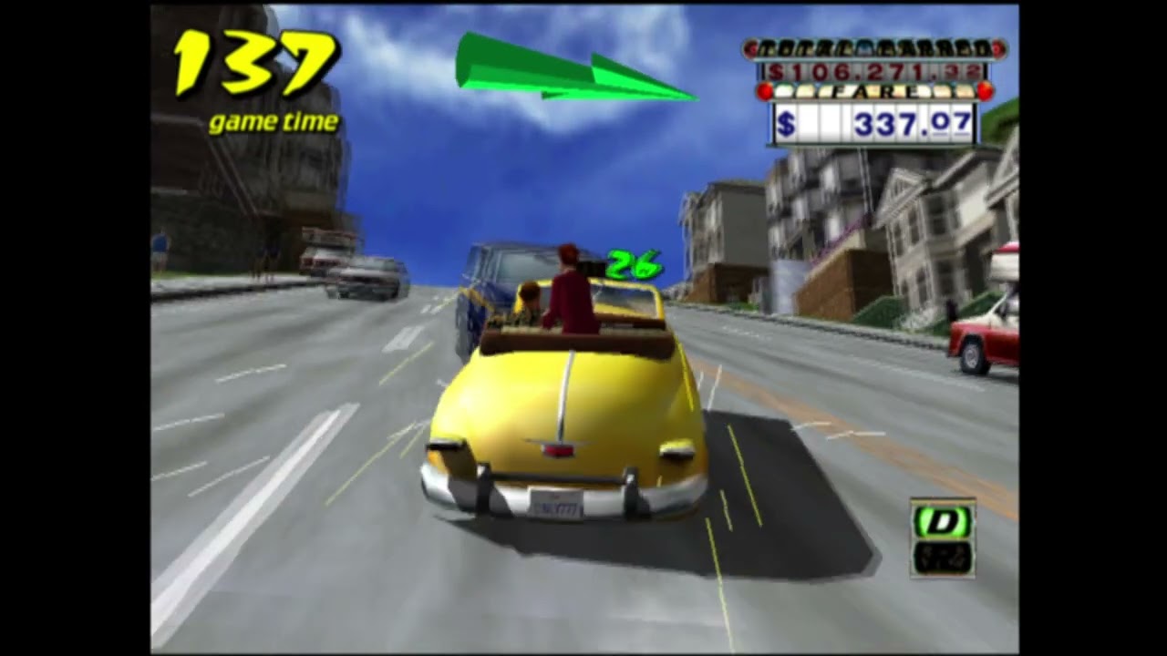 Crazy Taxi (PS2) - $999,999.99 in Original map!