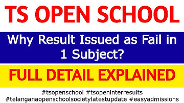 Why 1 Subject Result Issued as Fail for Telangana Open School Society Open Inter 2021 Students #toss