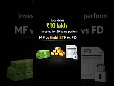 Thumbnail for Mutual Funds vs FD vs Gold ETF | ₹10 Lakh Becomes What in 20 Years? #mutualfunds #gold #fd #wealth