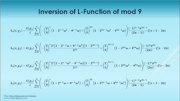 Inversion of L-Function of mod 9