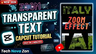 Transparent Zoom Text in 2 min by CapCut | Make your Vlog intro | Easy Text Animation Tutorial
