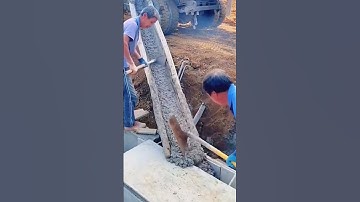 Pouring process of concrete into formwork