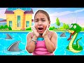 Gatinha das Artes se diverte na piscina com seus amigos  | Funny Story for Kids