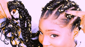 How To: CORNROW Braid with Ribbons (Step By Step) Tutorial