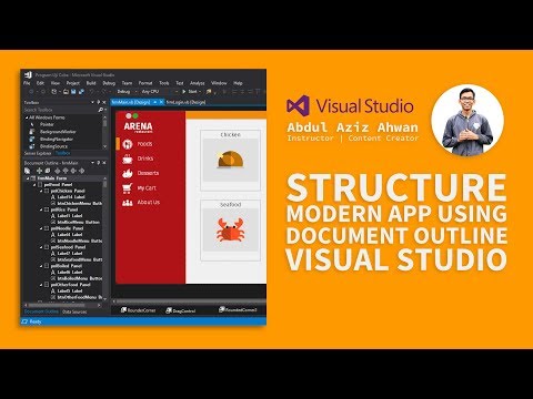 How to Show Document Outline in Visual Studio - Easy Way to Structure Modern App C# VB NET
