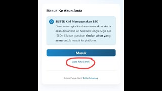 Dosen Lupa Password SISTER, Berikut cara untuk RESET Password akun sister dosen