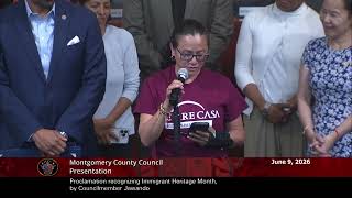 Proclamation recognizing Immigrant Heritage Month, by Councilmember Jawando