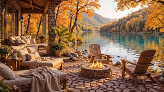 Peaceful Autumn Ambience by the Lake 🍁 Soft Piano & Crackling Fire for Relaxation screenshot 5