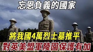 忘恩負義的國家，將我國4萬烈士墓推平，對英美盟軍陵園保護有加！#历史 #历史冷知识 #史料未及