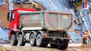 Lady Driver Mercedes Benz Arocs 4145 4a Dump Truck Kipper S21 17 Youtube