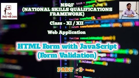 HTML Form with JavaScript :  Part - 3  #validation #form #html #tag #script #input #submit #reset