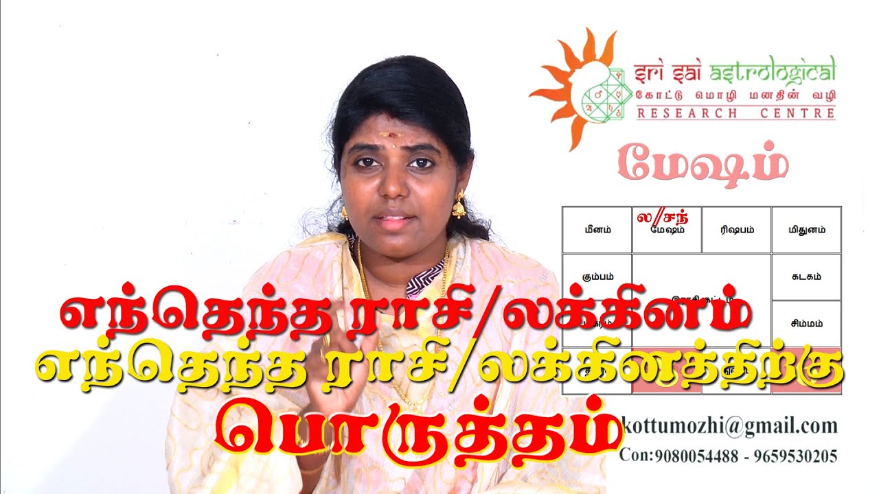 திருமணத்திற்கான ராசி / லக்கின பொருத்தம்  (kottumozhi@gmail.com - 9080054488)
