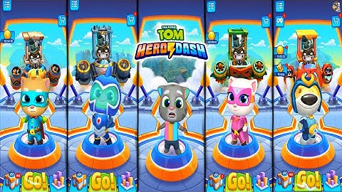 TALKING TOM HERO DASH * MIX HEROES SUIT & SAVE THE ALL CITY AND DISCOVER THE HEROES -- GAMEPLAY