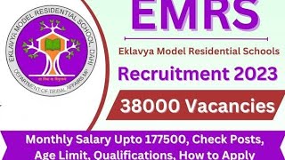 Emrs Eklavya Model School 2023 Vacancy Eklavya School Notification 2023 Eklavya Recruitment 2023