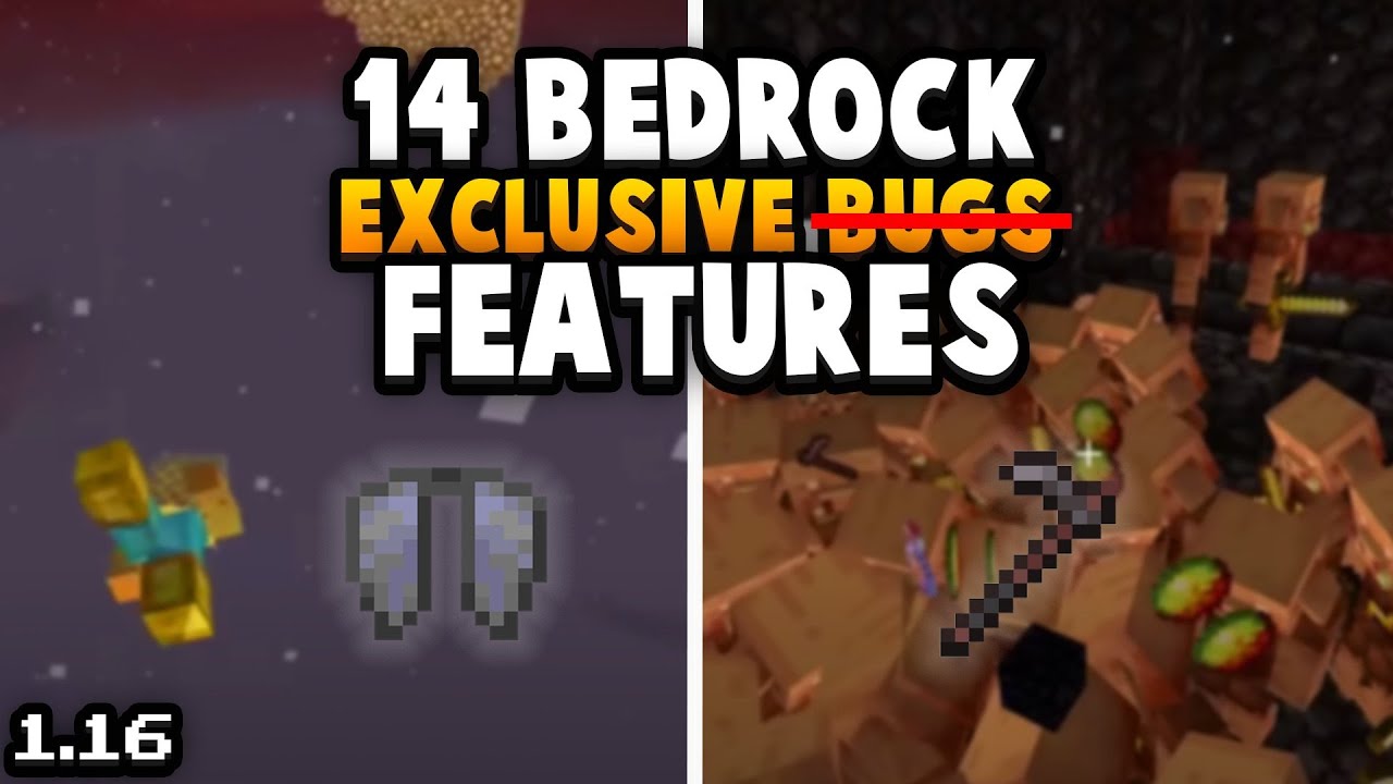 14 Bedrock Exclusive Features /Bugs YOU NEED TO KNOW (1.16)