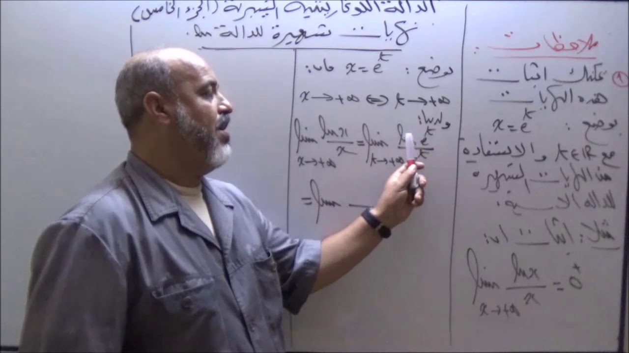 الدالة اللوغاريتمية الجزء الخامس   النهايات الشهيرة للدالة اللوغاريتمية
