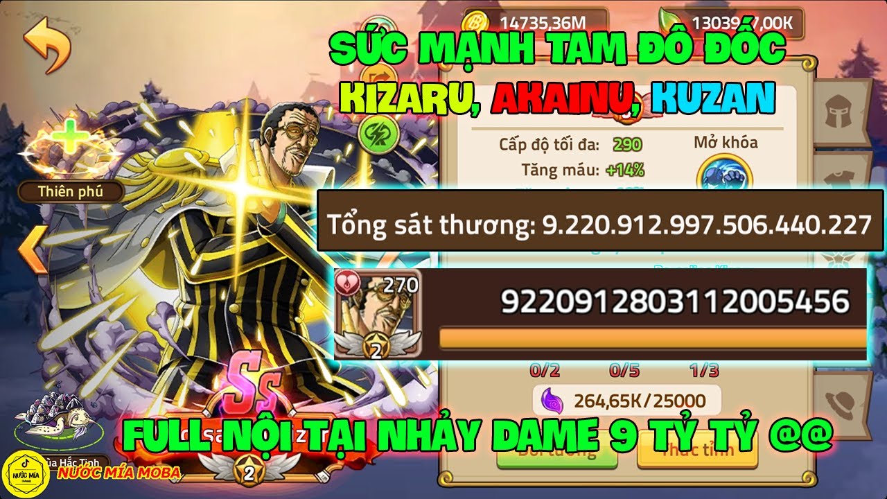 Huyền Thoại Hải Tặc - Sức Mạnh Tam Đô Đốc KIZARU, AKAINU, KUZAN, Full Nội Tại Nhảy Dame 9 Tỷ Tỷ @@
