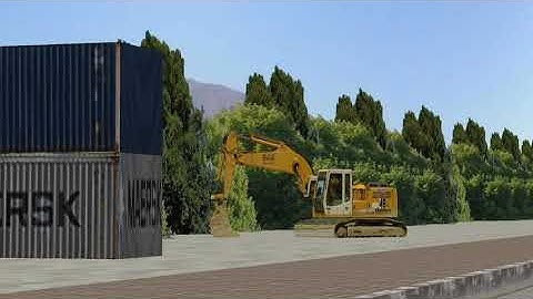 [Openbve] An excavator animated at the construction site of Namchangwon Station.