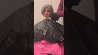 ASMR Role Play beautician wears lovely vinyl capes