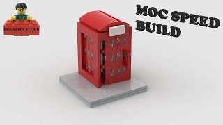 Lego Moc British London Phone Booth Building Process