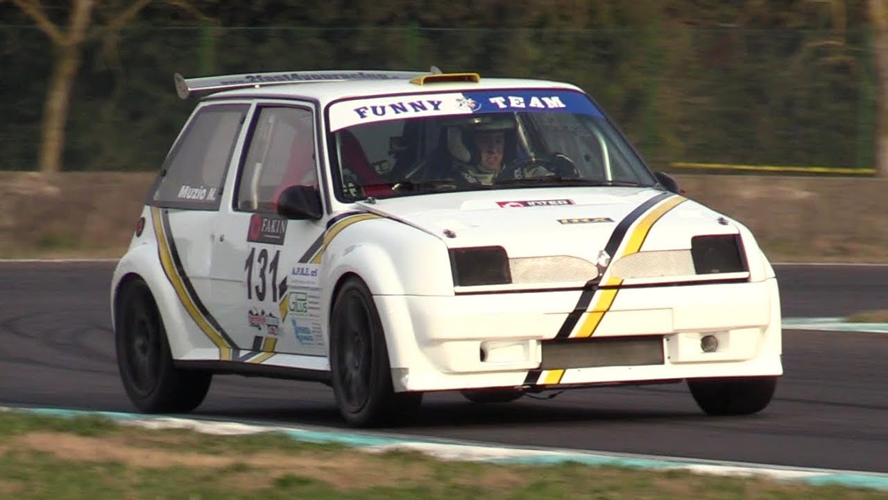 Renault 5 GT Turbo FLATOUT - Lovely sound, race action & on board battle 