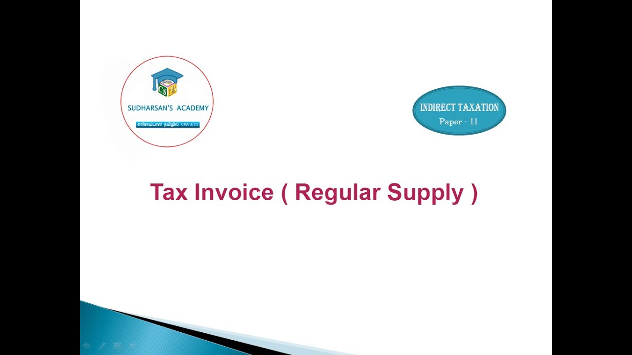 Tax Invoice ( Regular Supply ) (Tutorial in Tamil) YouTube
