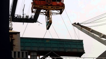 Loading woodchip on Mv Glolubus V122B  by using STS cranes and 40 OT at CICT