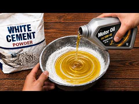 Mix WHITE CEMENT with MOTOR OIL and see the amazing results that SHOCKED everyone! 😱