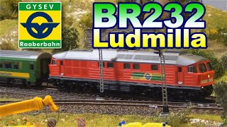 Model scenery with exBR232 Ludmilla, GYSEV railway company