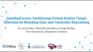 GazeRayCursor | VRST 2023 Presentation