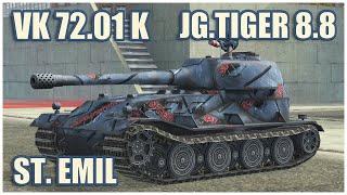 VK 72.01 (K), Jagdtiger 8.8 & Sturer Emil • WoT Blitz Gameplay