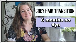Grey hair transition, 6 months no dye.