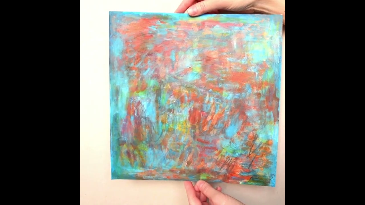 teal abstract expressionism painting wall art video summer music 